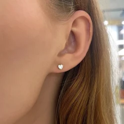 Taytum Heart Diamond Stud Earrings