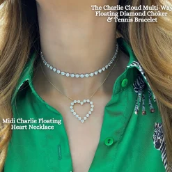 The Charlie Cloud® Multi-Way Floating Diamond Choker & Tennis Bracelet 12.24 ctw