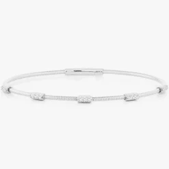Three Cluster Flexible Bangle Bracelet