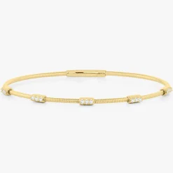 Three Cluster Flexible Bangle Bracelet