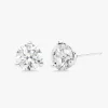 Three Prong Martini Natural Diamond Stud Earrings