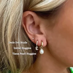 Tiana Fresh Water Pearl Drop Huggie Earrings