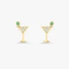 Tini Time Dirty Martini Diamond Stud Earrings