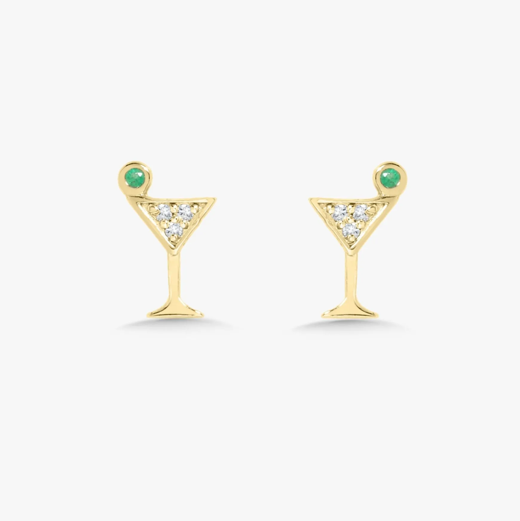 Tini Time Dirty Martini Diamond Stud Earrings