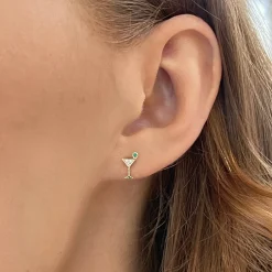 Tini Time Dirty Martini Diamond Stud Earrings