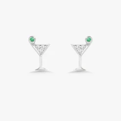 Tini Time Dirty Martini Diamond Stud Earrings