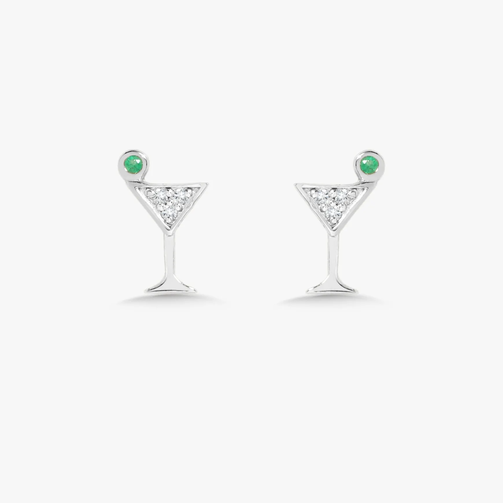 Tini Time Dirty Martini Diamond Stud Earrings