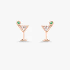 Tini Time Dirty Martini Diamond Stud Earrings