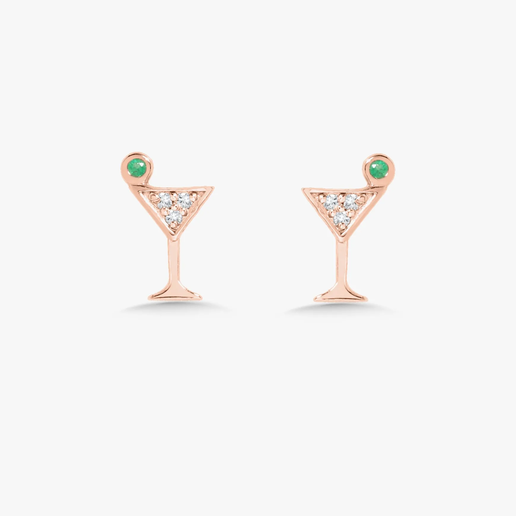 Tini Time Dirty Martini Diamond Stud Earrings