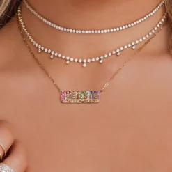 Tinx Dangle Diamond Adjustable Choker/Collar Necklace 2.66 ctw