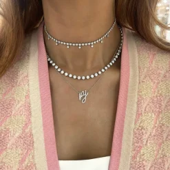 Tinx Dangle Diamond Adjustable Choker/Collar Necklace 2.66 ctw