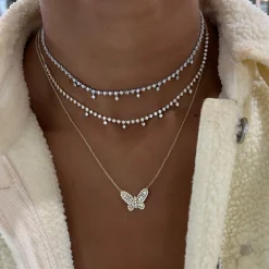 Tinx Dangle Diamond Adjustable Choker/Collar Necklace 2.66 ctw