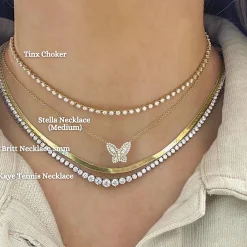 Tinx Floating Diamond Adjustable Choker/Collar Necklace 2.06 ctw