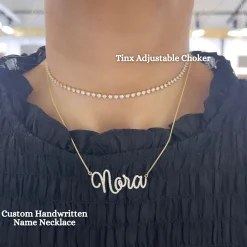 Tinx Floating Diamond Adjustable Choker/Collar Necklace 2.06 ctw