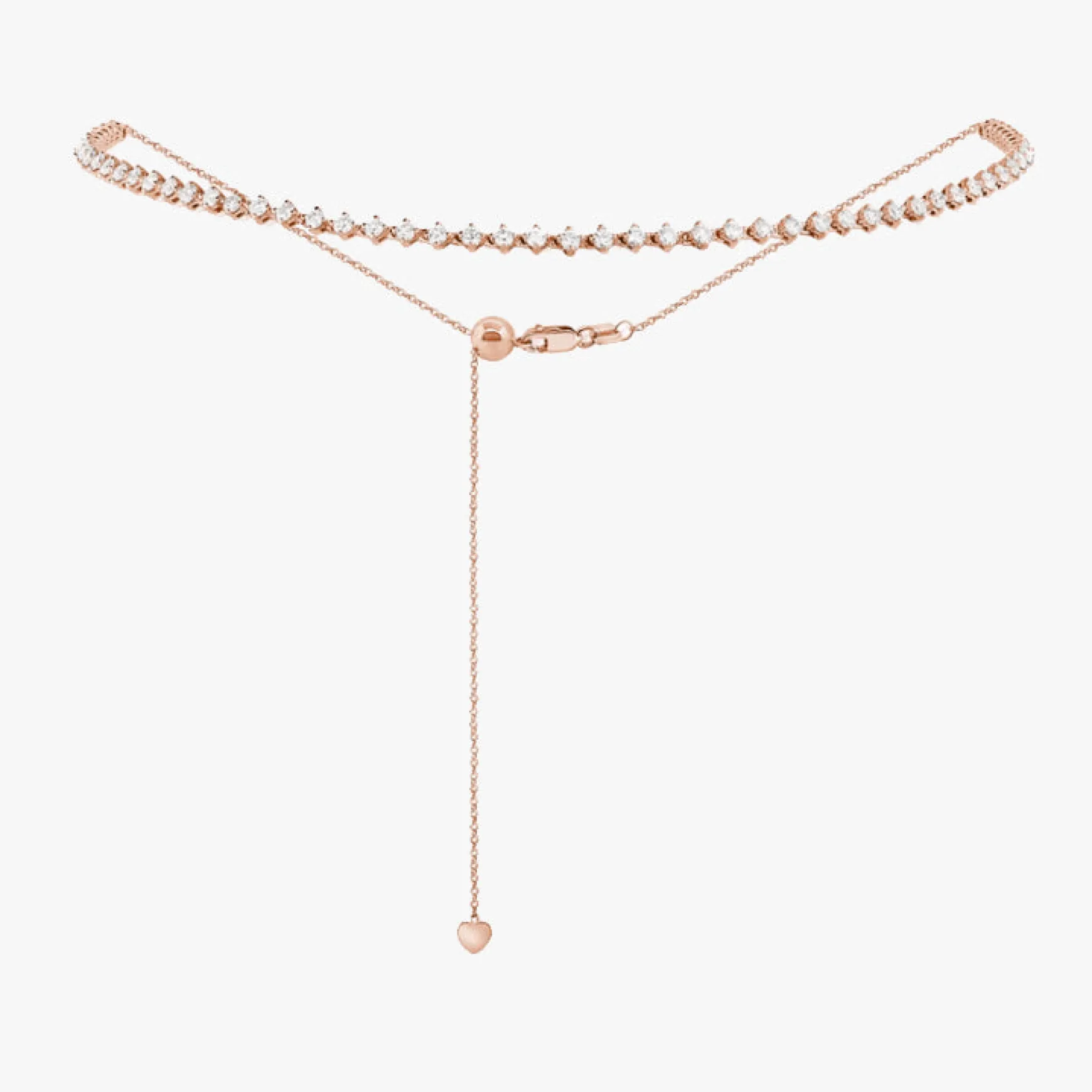 Tinx Floating Diamond Adjustable Choker/Collar Necklace 2.06 ctw