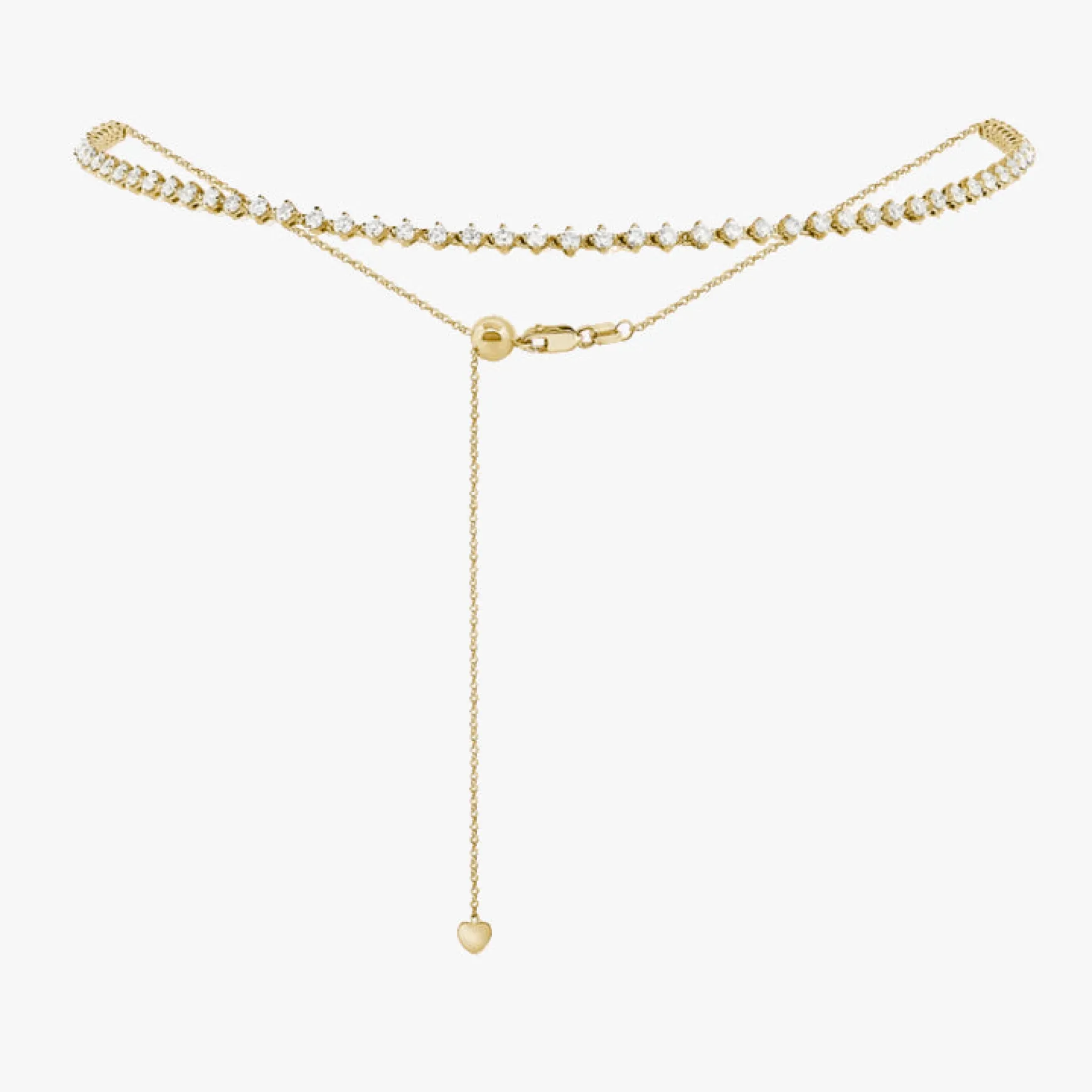 Tinx Floating Diamond Adjustable Choker/Collar Necklace 2.06 ctw