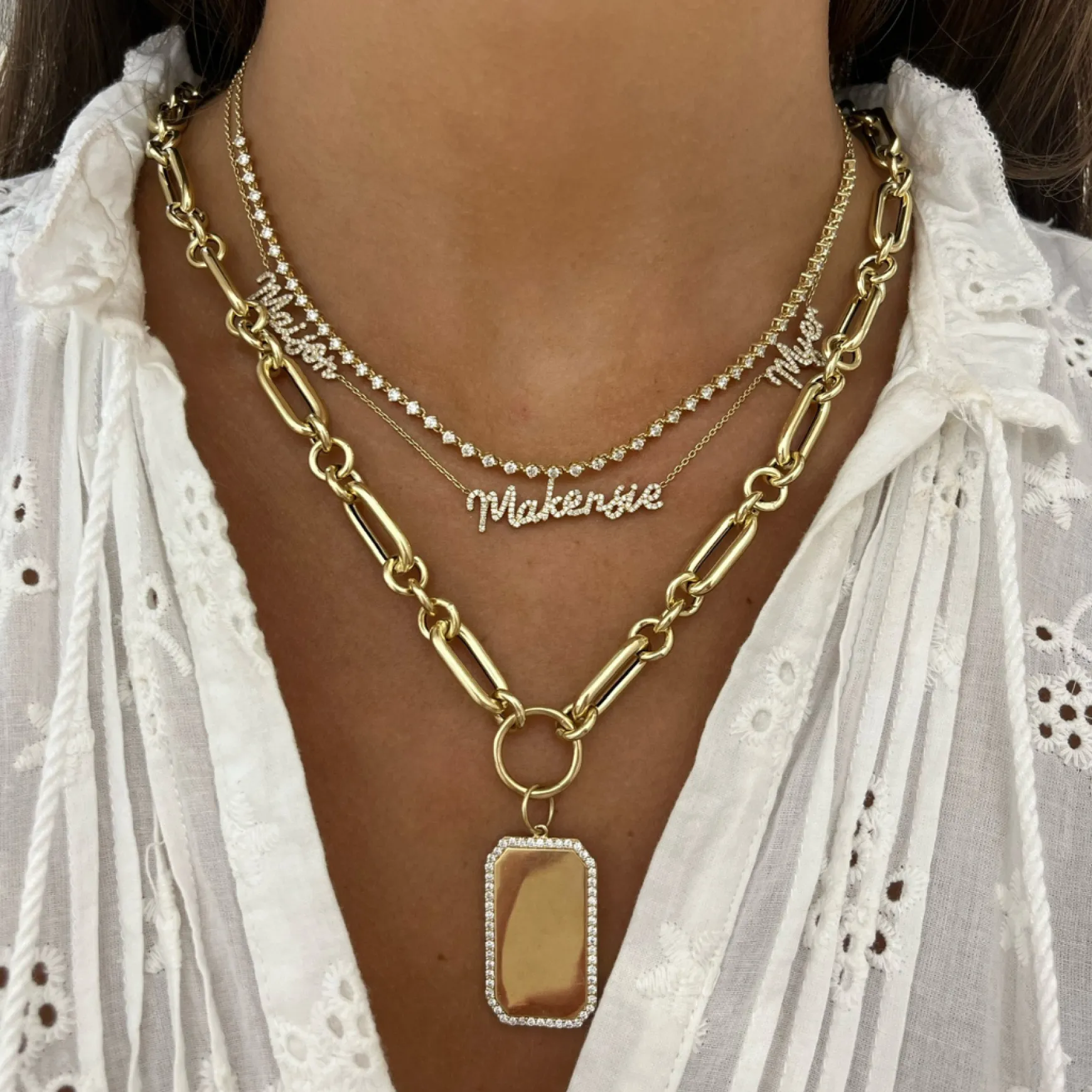 Tinx Floating Diamond Adjustable Choker/Collar Necklace 2.06 ctw