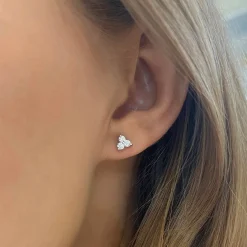 Trilogy Cluster Stud Earrings