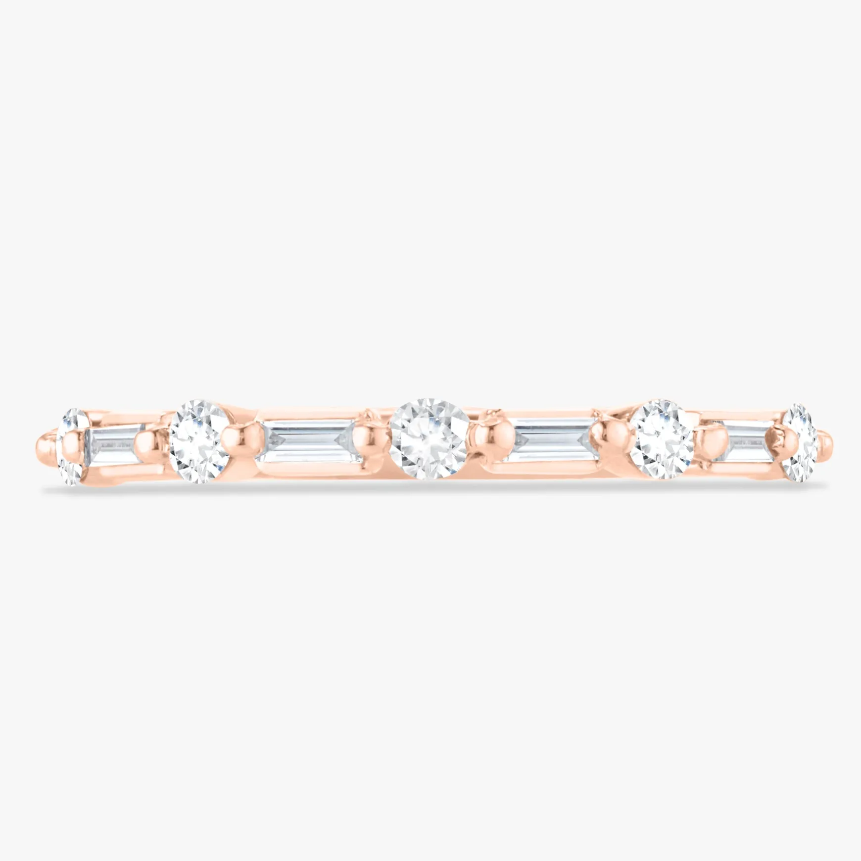 Vadella Baguette & Round Diamond Band 0.36 ctw