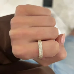 Vaughn Four Row Diamond Stacking Band
