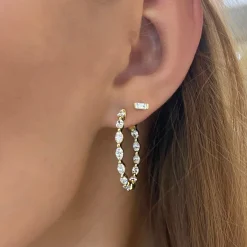 Viola Marquise Double Sided Diamond Hoop Earrings 2.60 ctw