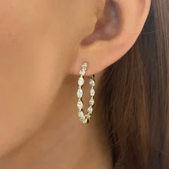 Viola Marquise Double Sided Diamond Hoop Earrings 2.60 ctw