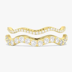 Wavy Diamond Eternity Stacking Bands