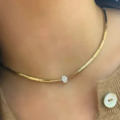 Wolfe Oval Diamond Adjustable Necklace