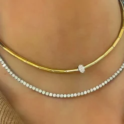 Wolfe Oval Diamond Adjustable Necklace