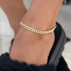 Xenia Pave Chain Link Anklet 1.38 ctw